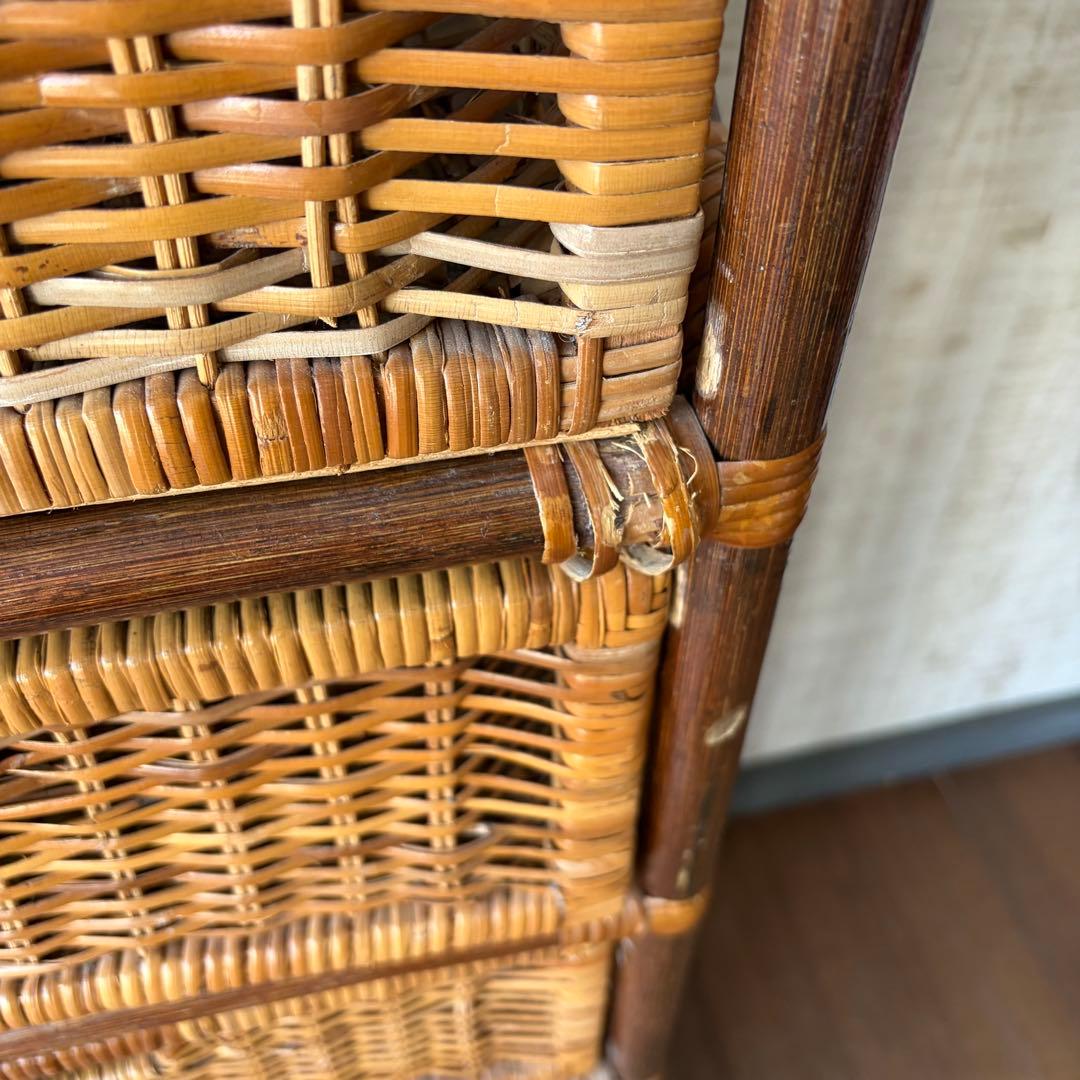 【アンティーク】籐家具 ラタンチェスト 5段 収納棚 引出し エスニック 古家具