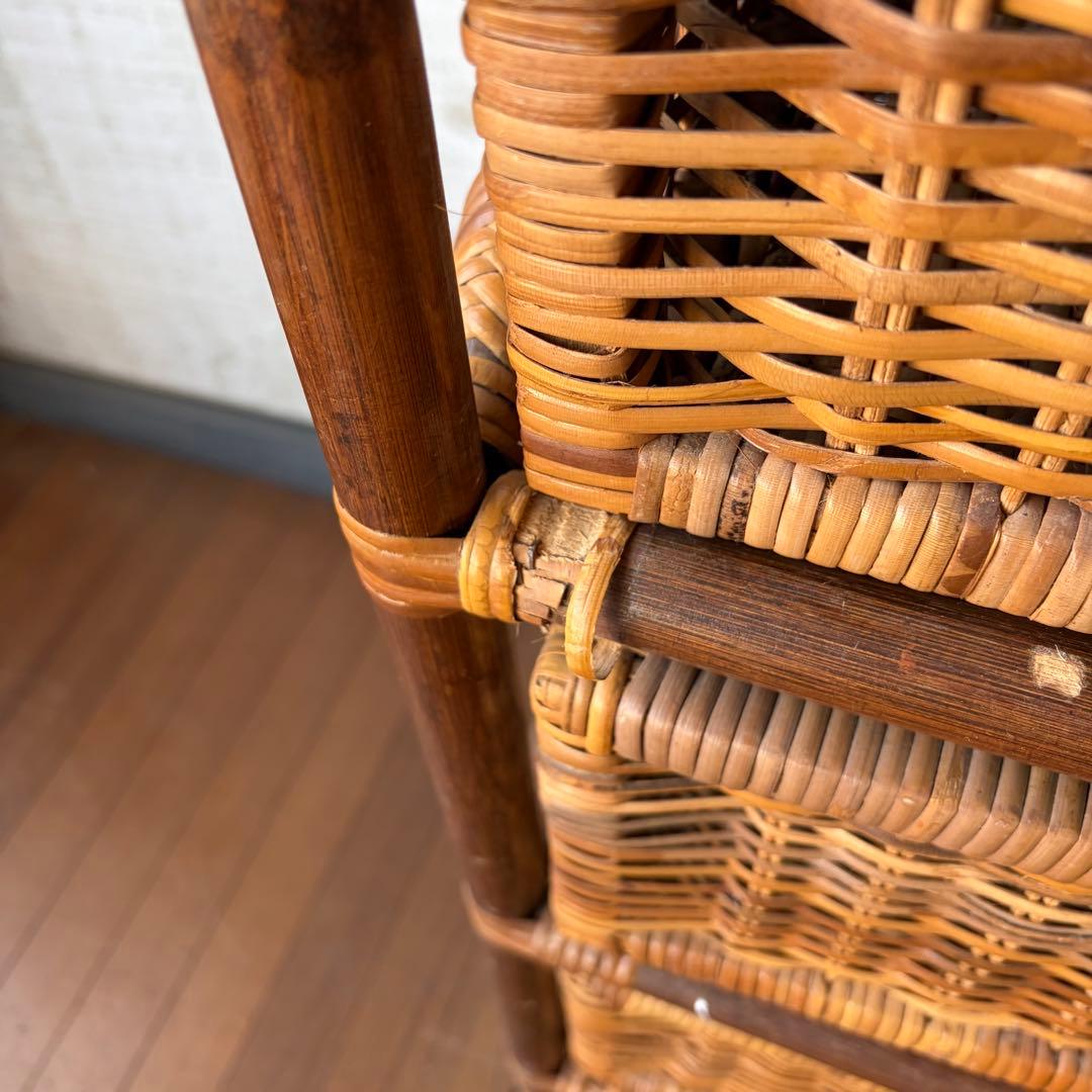 【アンティーク】籐家具 ラタンチェスト 5段 収納棚 引出し エスニック 古家具