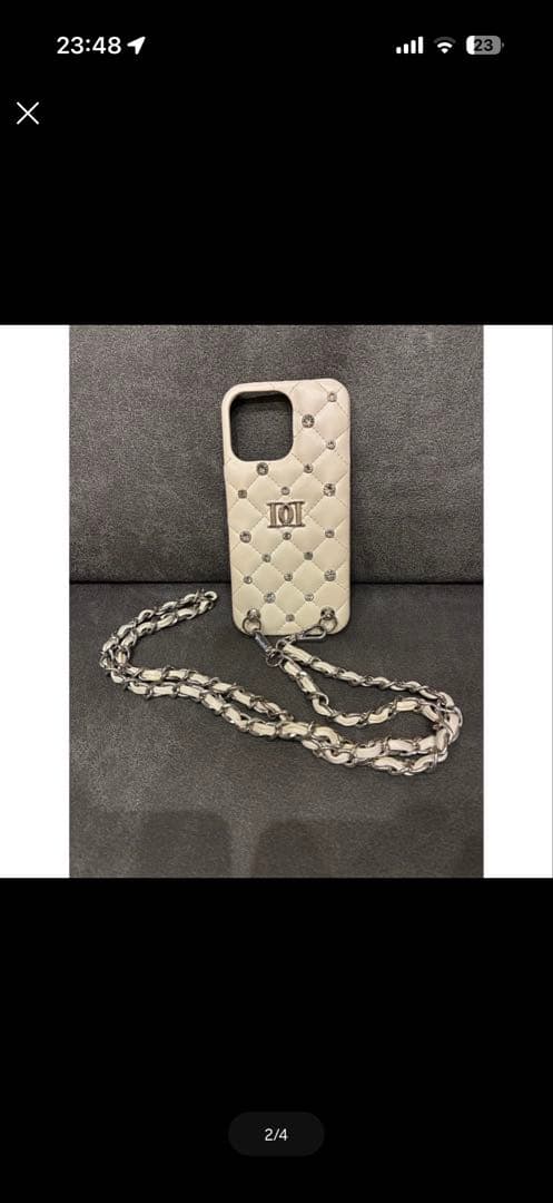 Darich iPhone 15proケースキルティングビジュー　チェーン、箱付