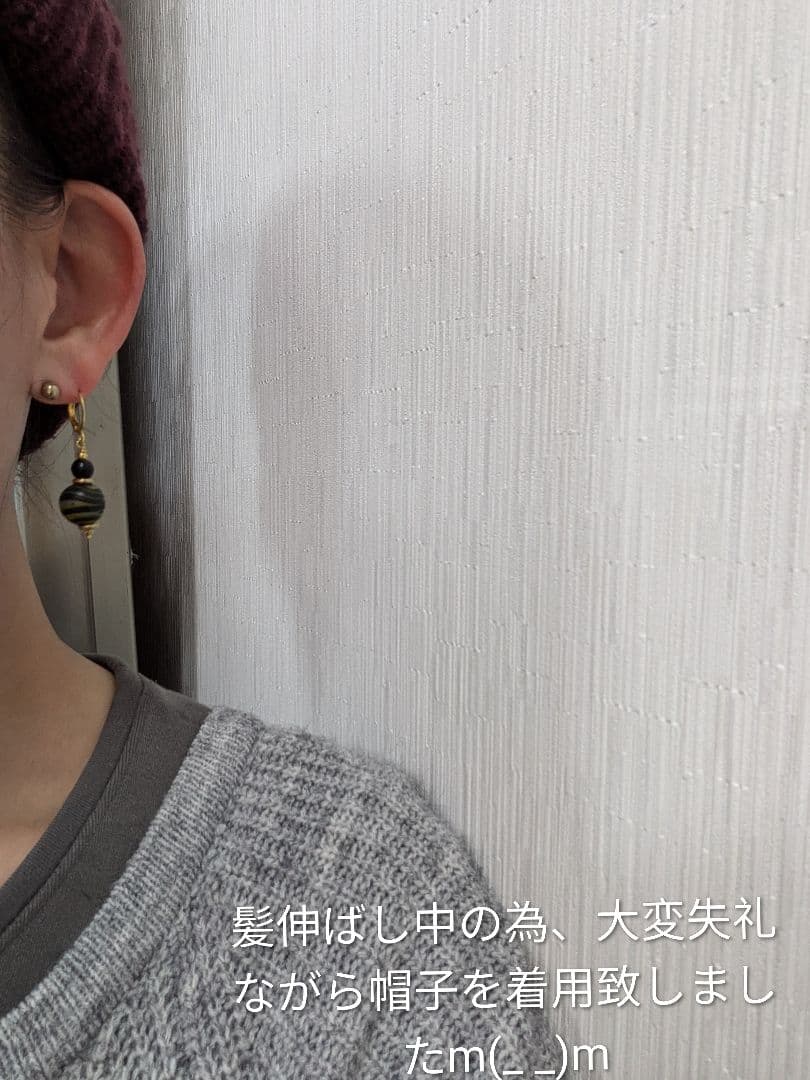 タイ山岳民族アンティークビーズと ボヘミアアンティークビーズのピアス。