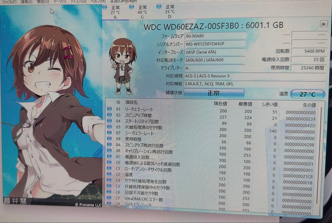 WesternDigital Blue 6TB HDD 6台