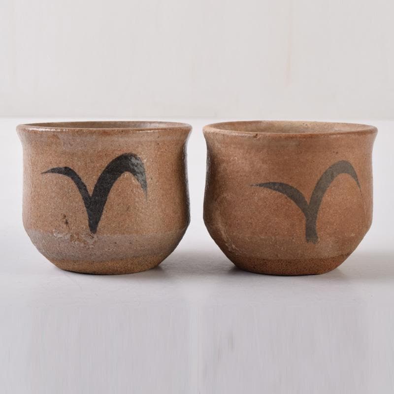 唐津焼　古唐津　絵唐津　酒盃　ぐい呑　在銘　五客　V　7250