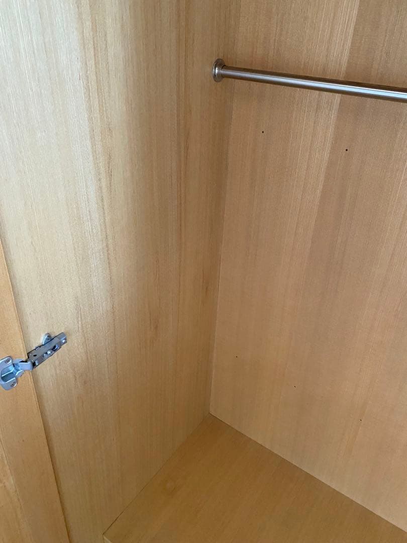 ミラー付き木製ワードローブ収納 クローゼット 洋服箪笥 ハンガーラック洋服収納①