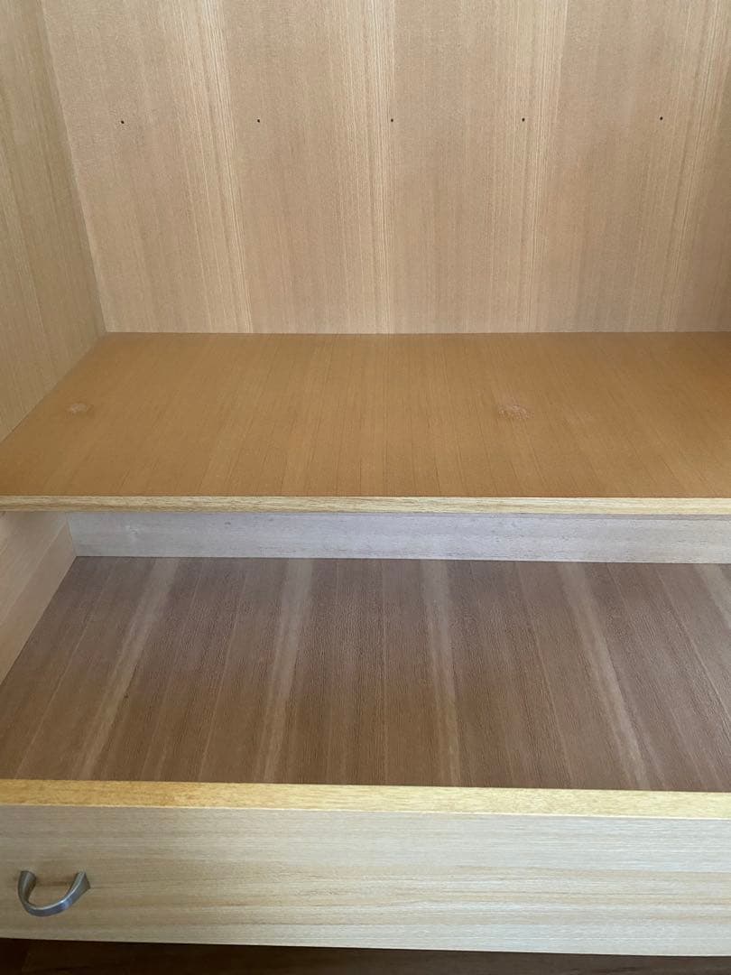 ミラー付き木製ワードローブ収納 クローゼット 洋服箪笥 ハンガーラック洋服収納①