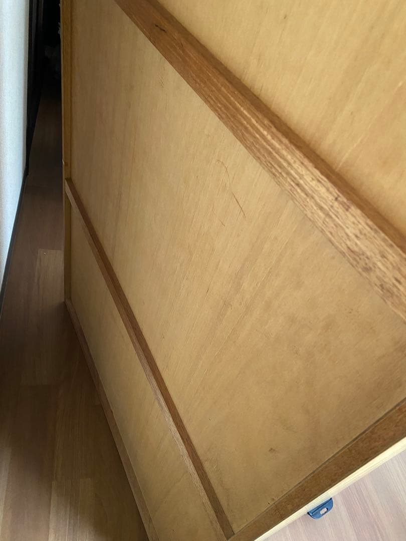 ミラー付き木製ワードローブ収納 クローゼット 洋服箪笥 ハンガーラック洋服収納①