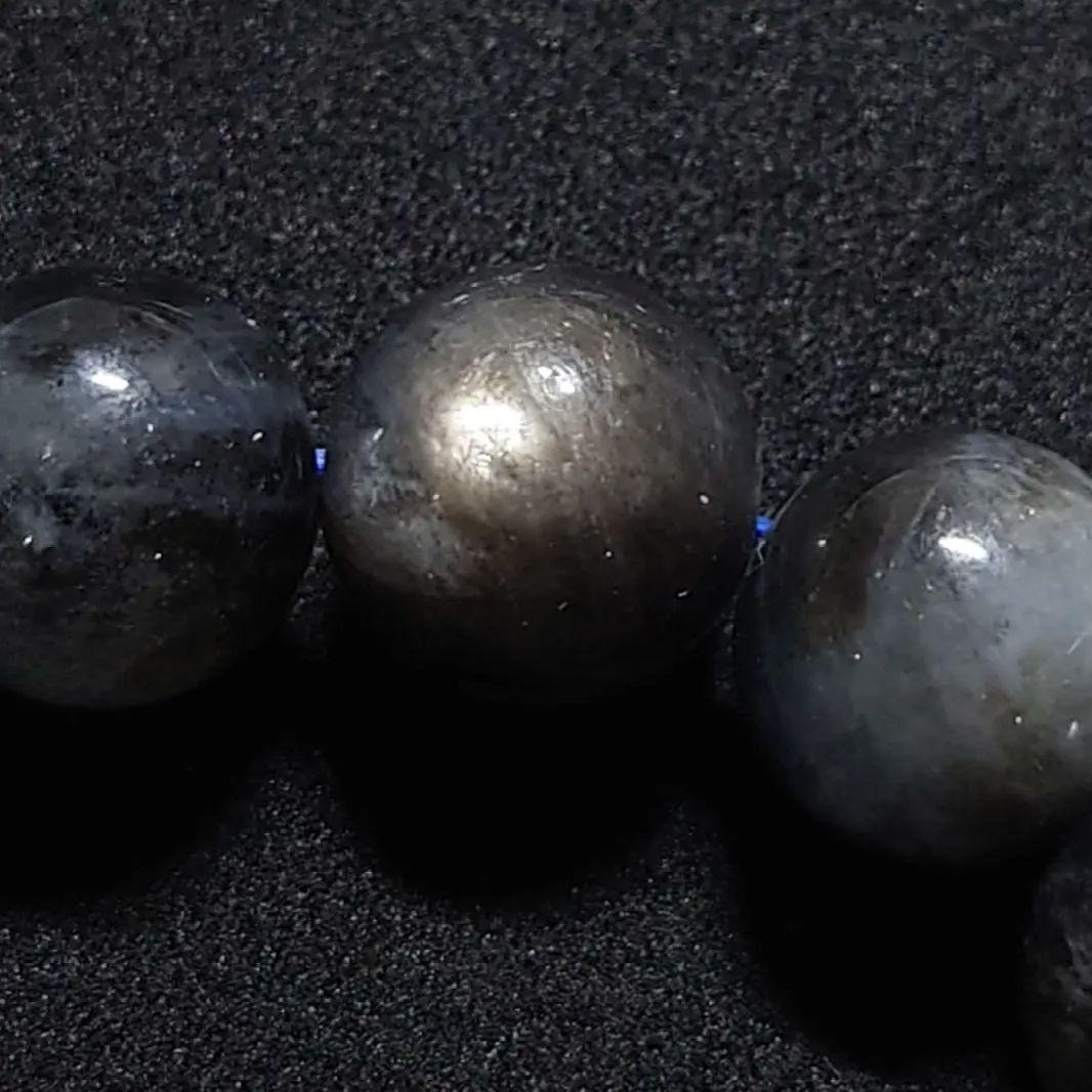 ★ブラックスターアクアマリン 12ミリ珠 ブレスレット(SA)