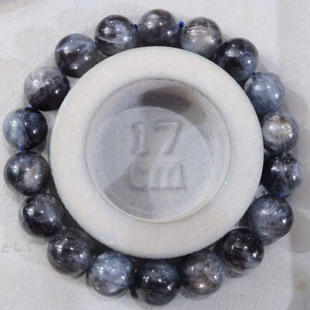 ★ブラックスターアクアマリン 12ミリ珠 ブレスレット(SA)