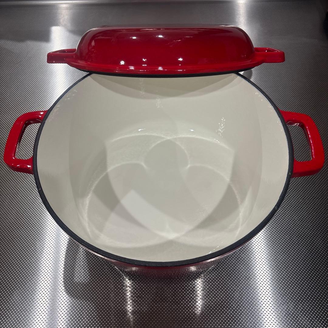 2-in-1鋳鉄製ダッチオーブンポット　エナメル鋳鉄鍋