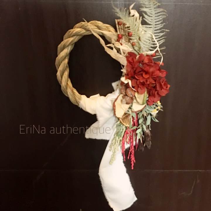 35しめ縄 しめ飾り 正月飾り ドライフラワー スワッグ インテリア 雑貨