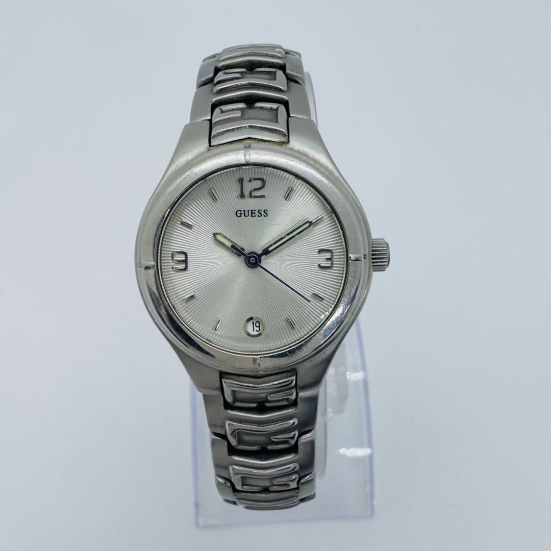 ✨GUESS✨ゲス✨シルバー文字盤✨デイト✨シルバー✨STEEL✨腕時計✨