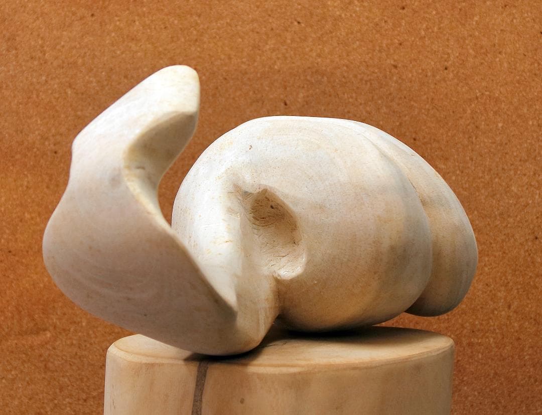 蛇ヘビの一彫刻モチノキ自作品作りました。