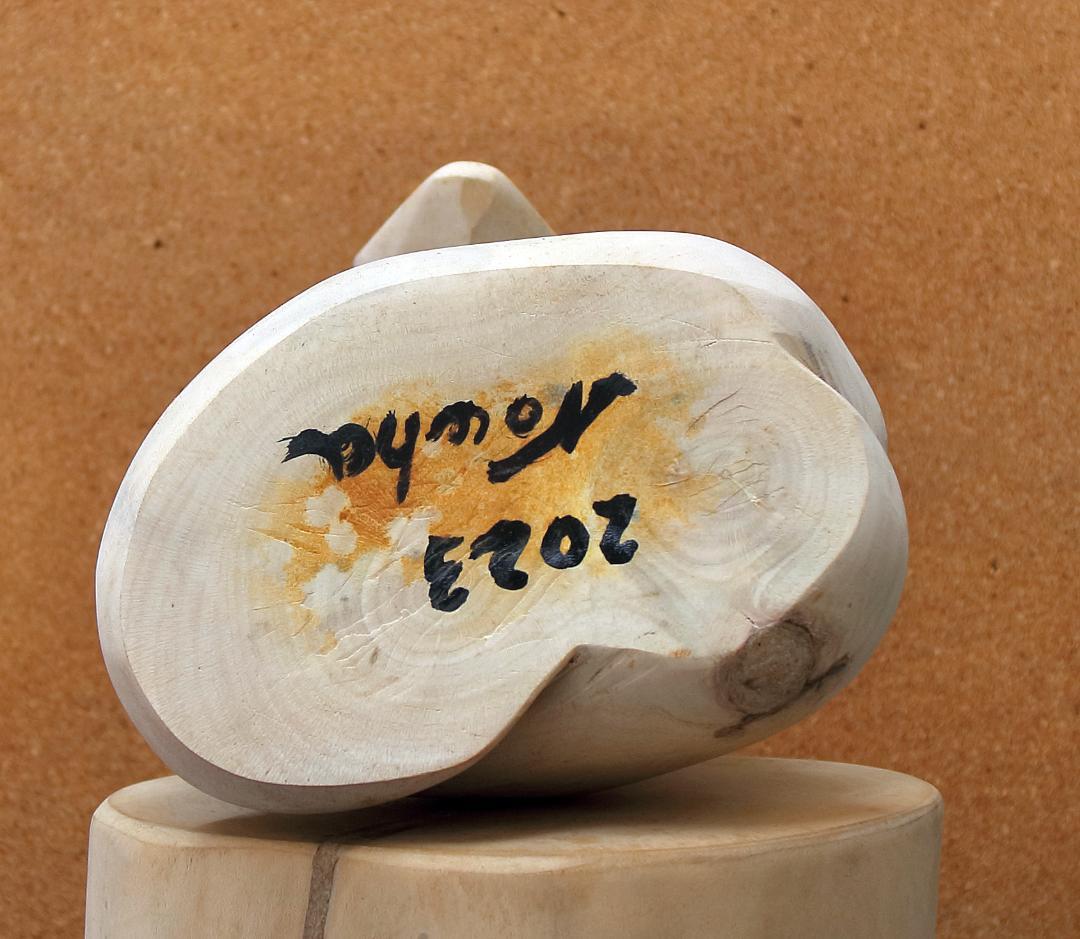 蛇ヘビの一彫刻モチノキ自作品作りました。