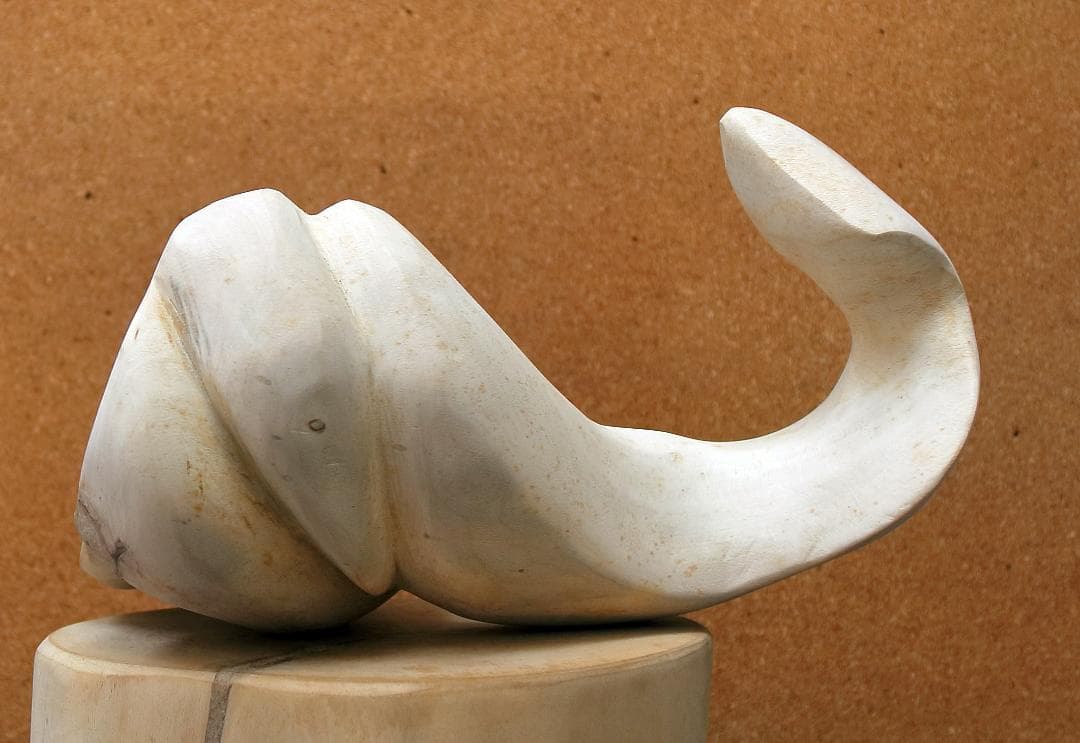 蛇ヘビの一彫刻モチノキ自作品作りました。