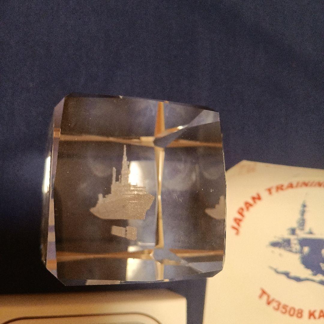 海上自衛隊 練習艦 かしま 3Dクリスタル彫刻 カフス タイピン ステッカー