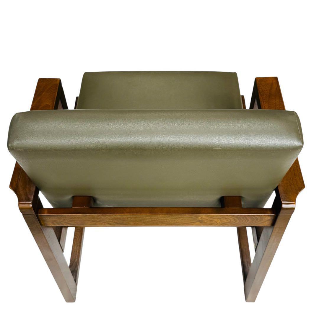 HIDA 飛騨産業 肘付き 椅子 アームチェア 1人掛けソファ 昭和レトロ 1