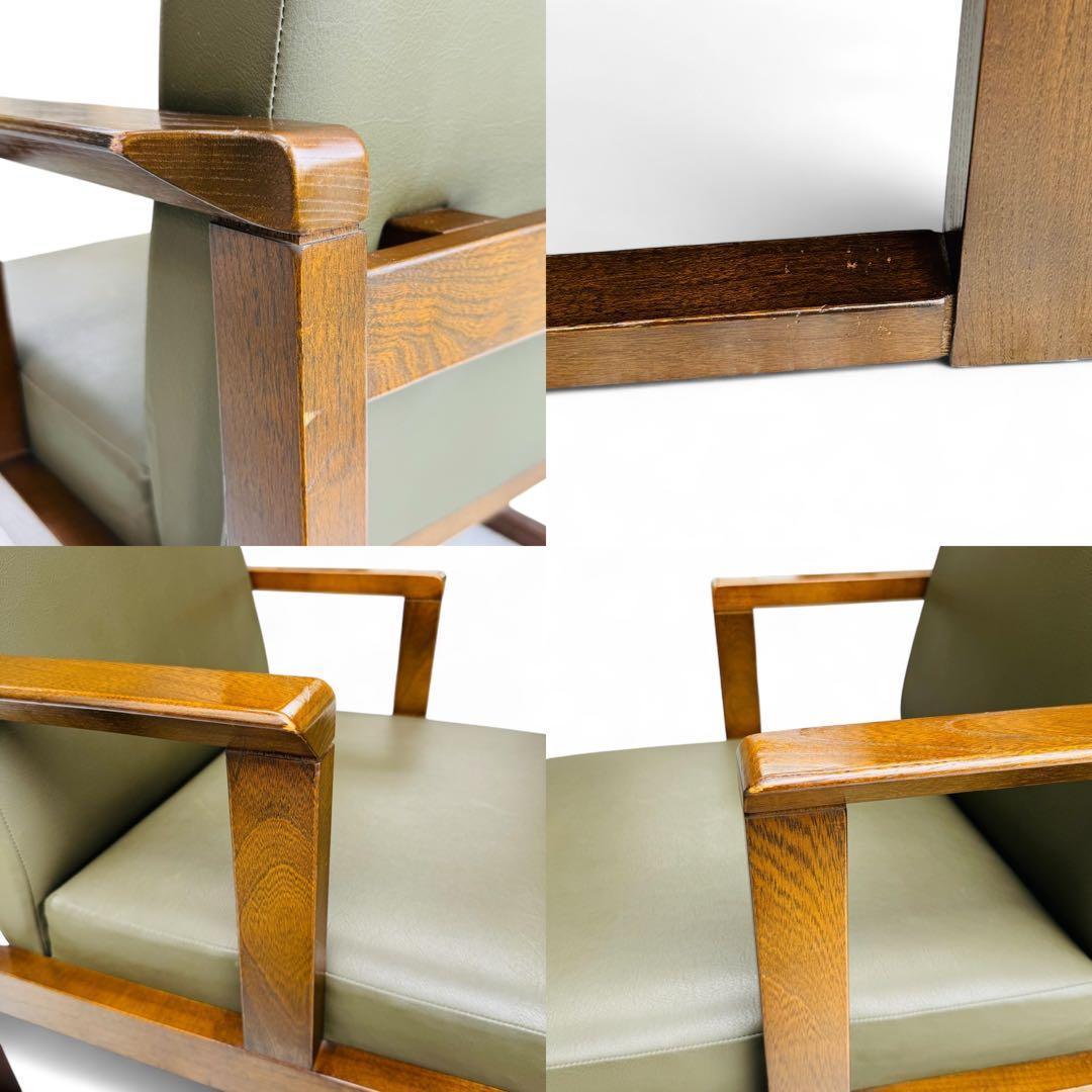 HIDA 飛騨産業 肘付き 椅子 アームチェア 1人掛けソファ 昭和レトロ 1