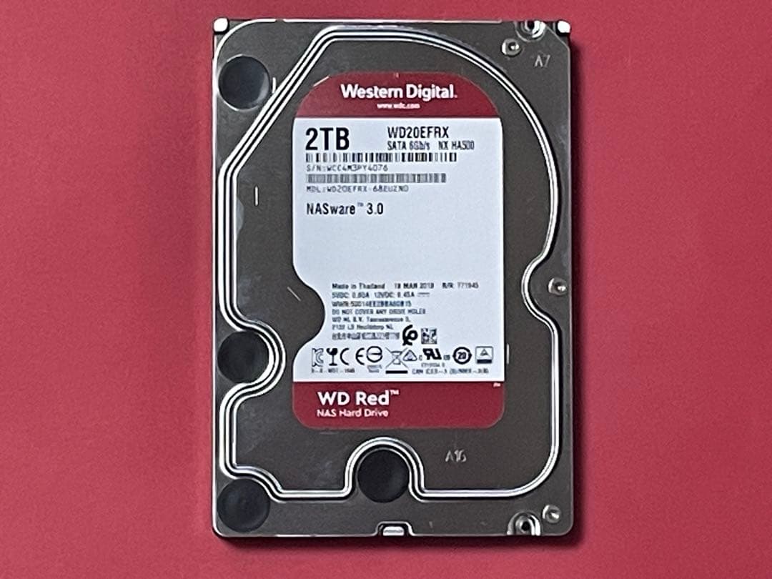 使用時間0H DIGA換装用 大容量HDD 3.5インチ2TB WD20EFRX