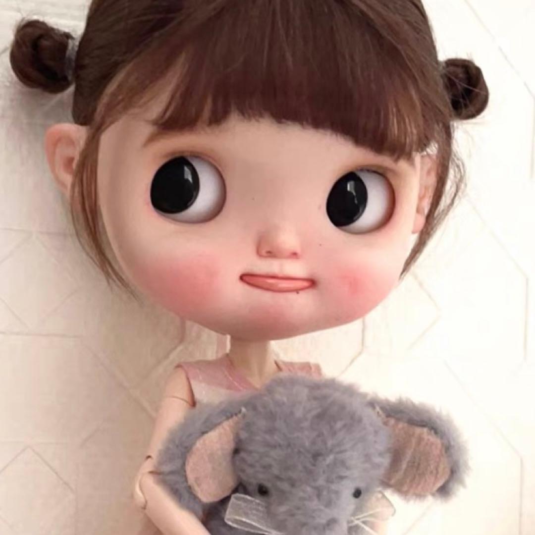 カスタムブライス 人形 ベロ出し 舌 幼い かわいい 海外作家様 まんまる