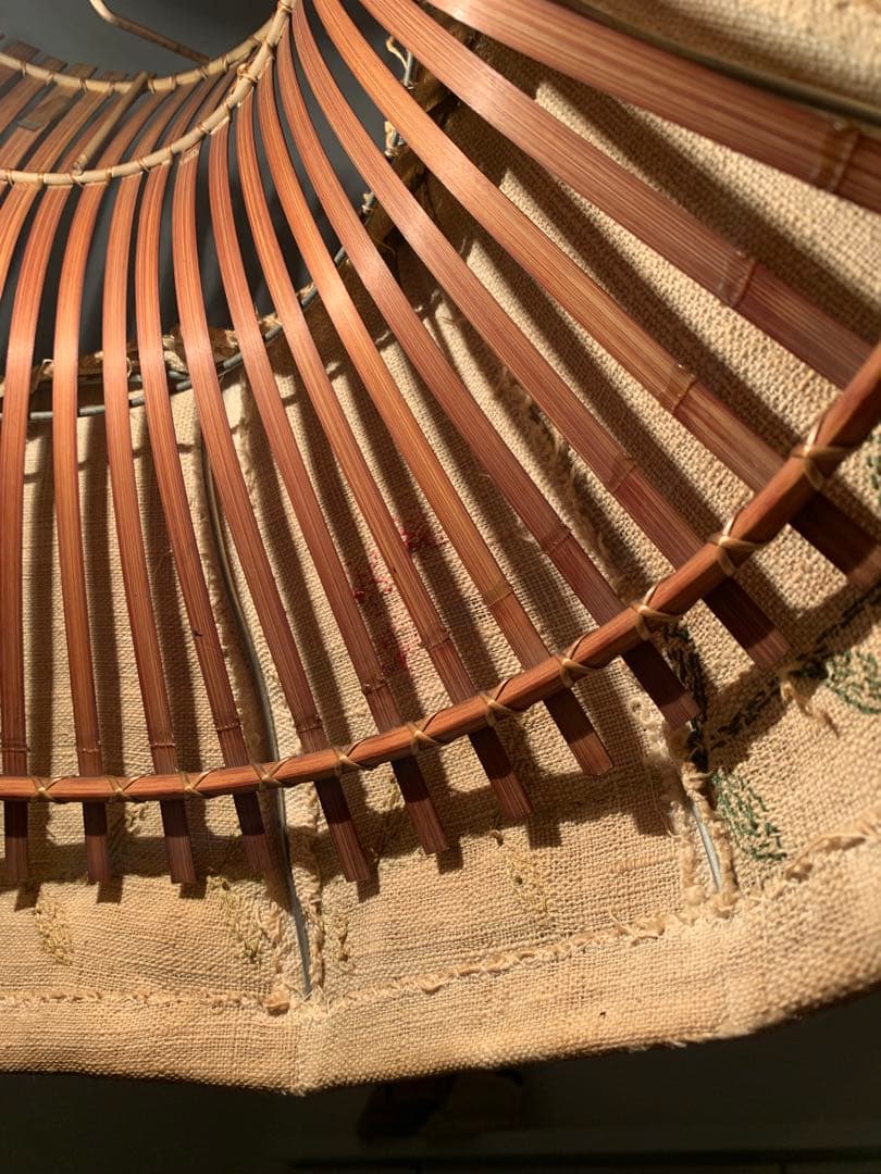 北欧調のペンダントライト 花柄刺繍 アンティーク VINTAGE 昭和レトロ