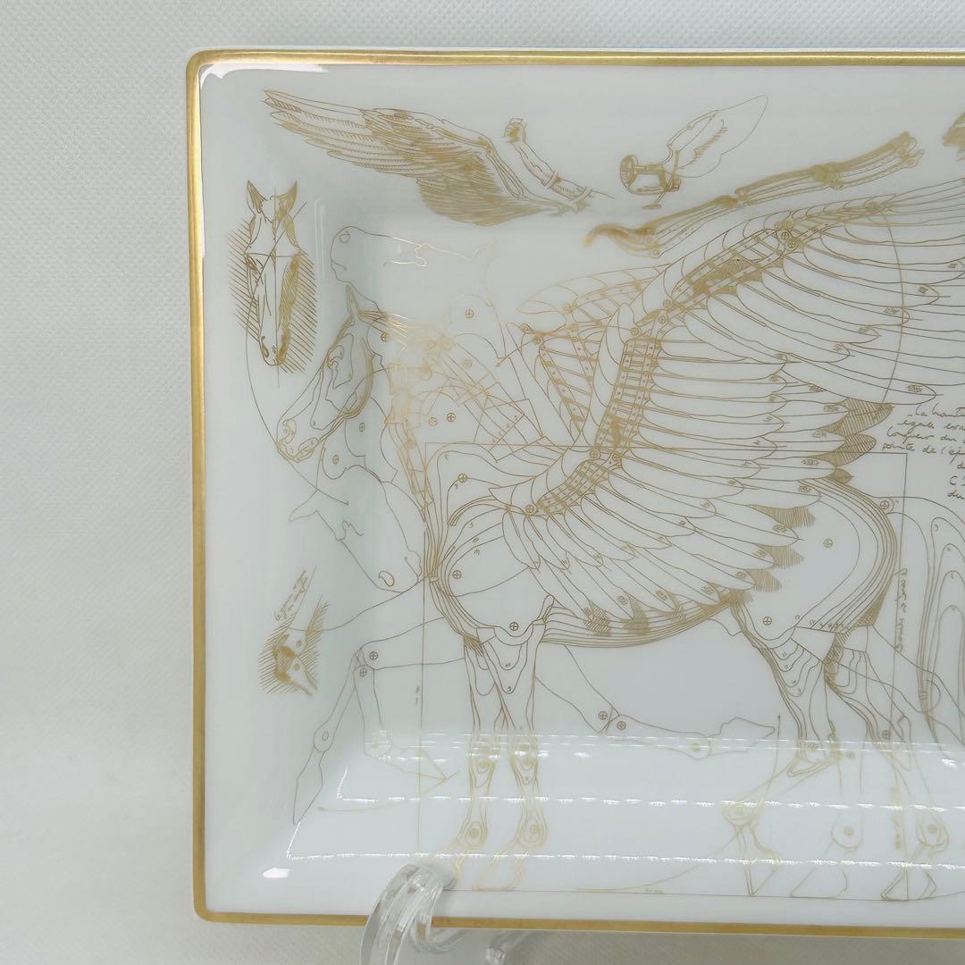 希少 エルメス ヴィド・ポッシュ ペガサス プレート ゴールド トレイ トレー