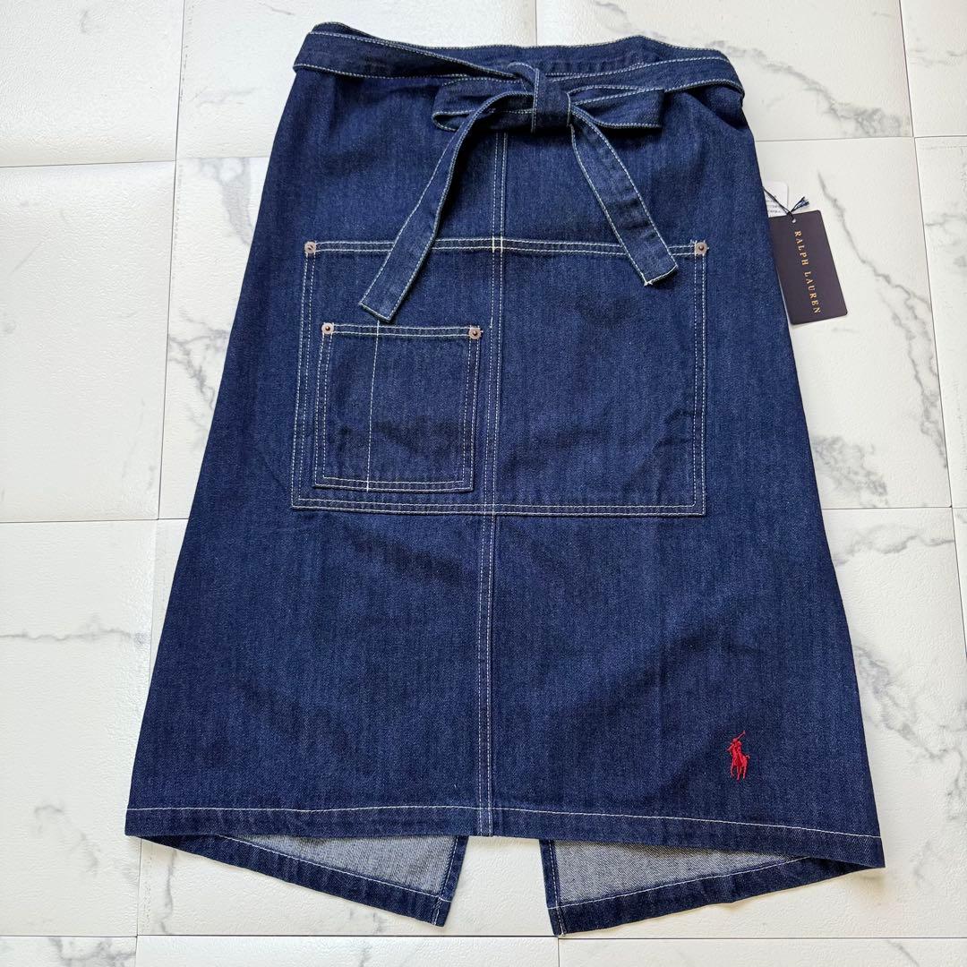 未使用 RALPH LAUREN  デニム ポニー刺繍 ソムリエエプロン