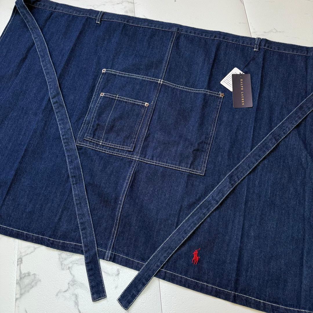 未使用 RALPH LAUREN  デニム ポニー刺繍 ソムリエエプロン
