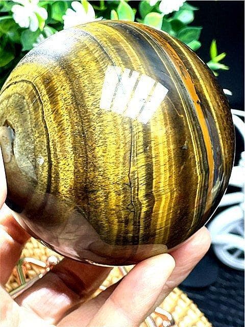 1045gAAA級【金運UP】★天然タイガーアイ丸玉B90A1/211A05A