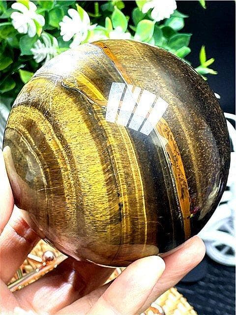 1045gAAA級【金運UP】★天然タイガーアイ丸玉B90A1/211A05A