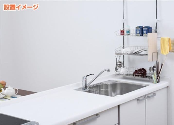 アーネスト 水切りかご ステンレス 3段 隙間収納 A-76027