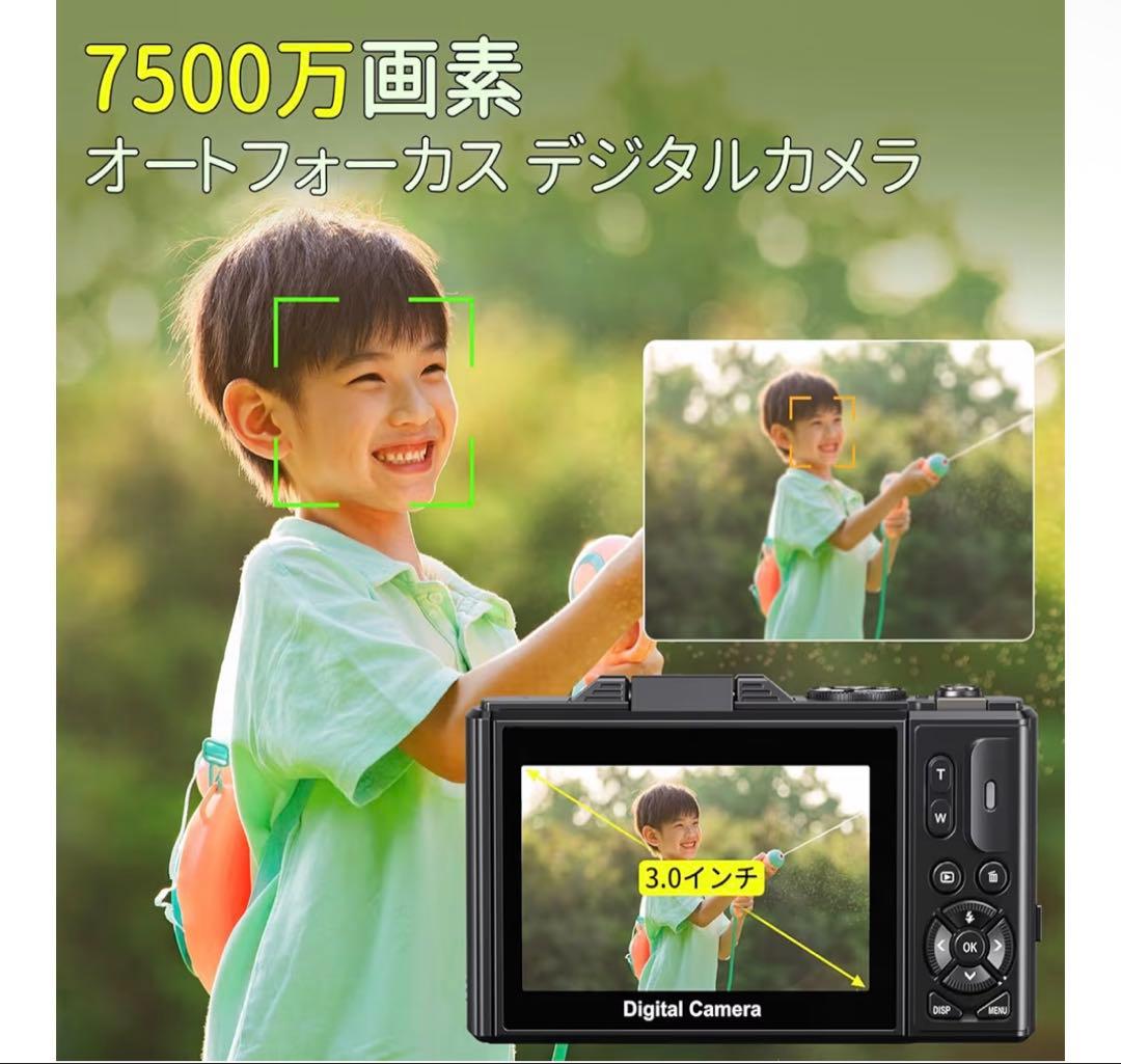 Beho 5K録画 デジタルカメラ 180度回転ディスプレイ 3.0インチ大画面