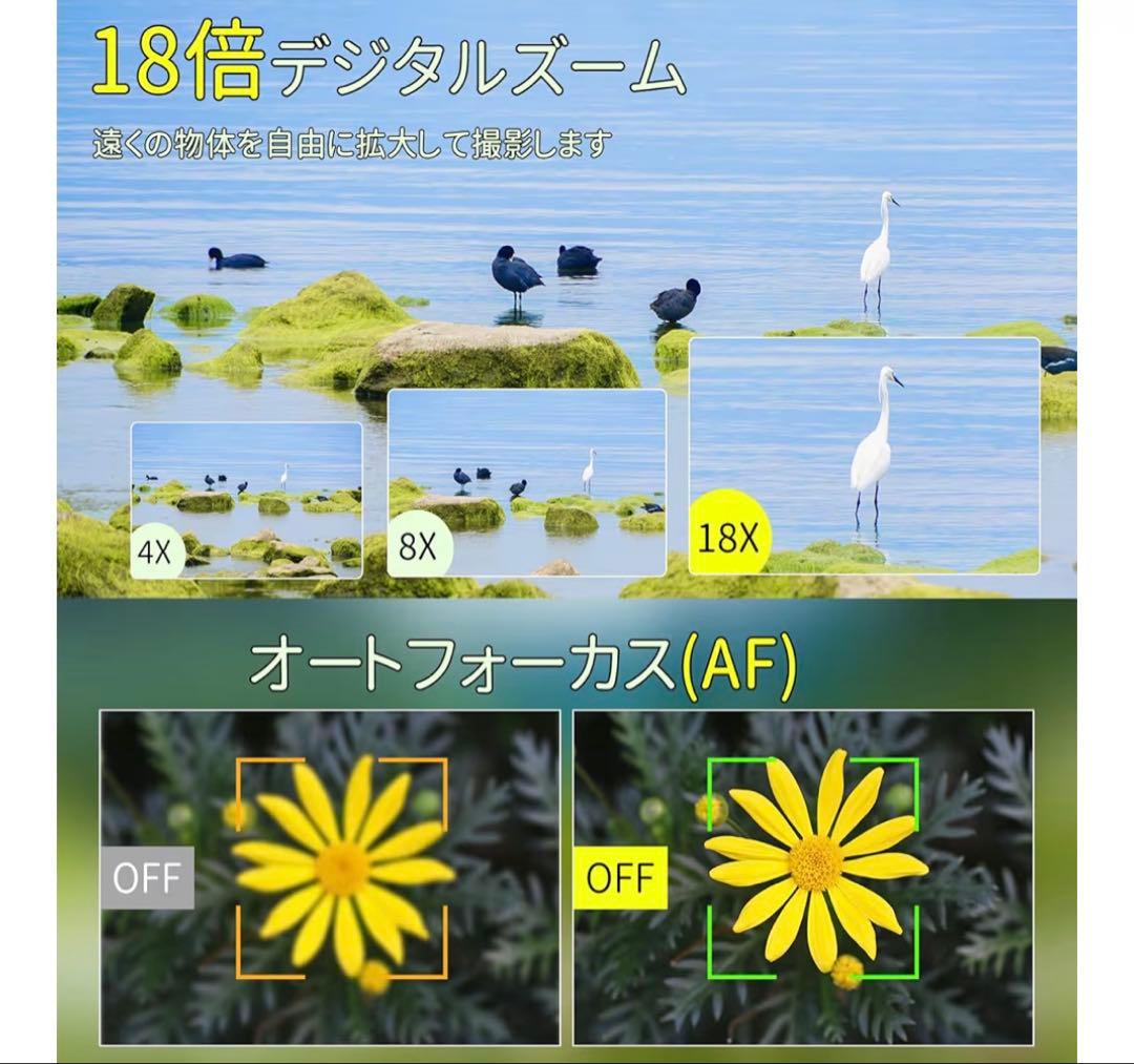 Beho 5K録画 デジタルカメラ 180度回転ディスプレイ 3.0インチ大画面