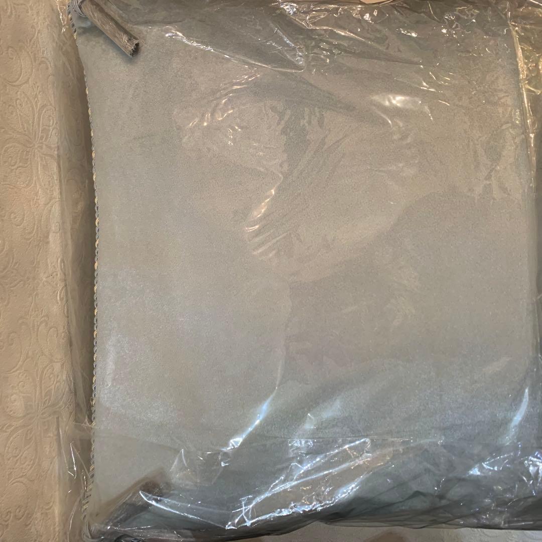 花柄刺繍クッション ブルー ID-543