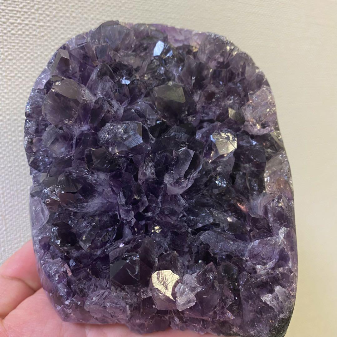 絶品☆濃紫の煌めき☆レインボー☆アメジストクラスターパワーストーン天然石A339