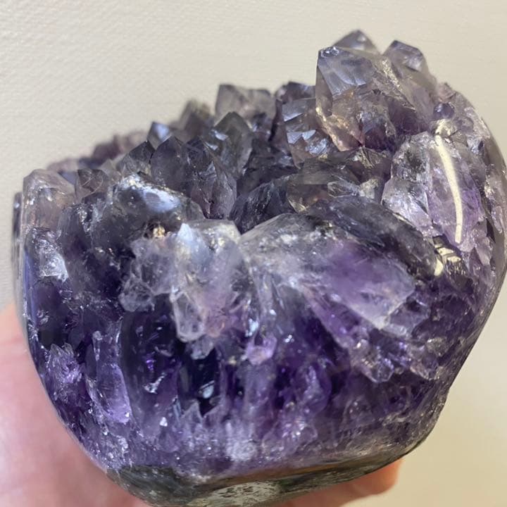絶品☆濃紫の煌めき☆レインボー☆アメジストクラスターパワーストーン天然石A339