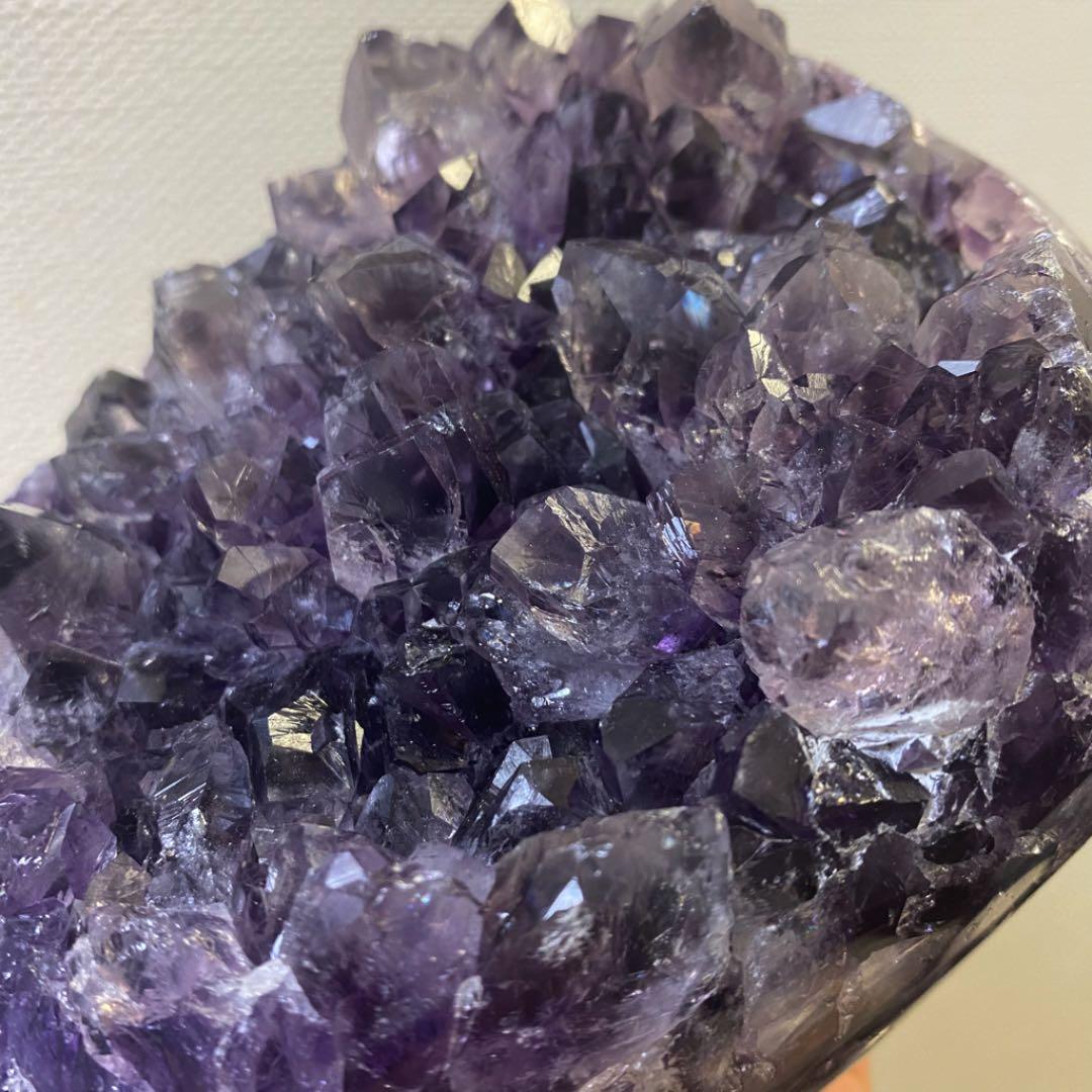 絶品☆濃紫の煌めき☆レインボー☆アメジストクラスターパワーストーン天然石A339