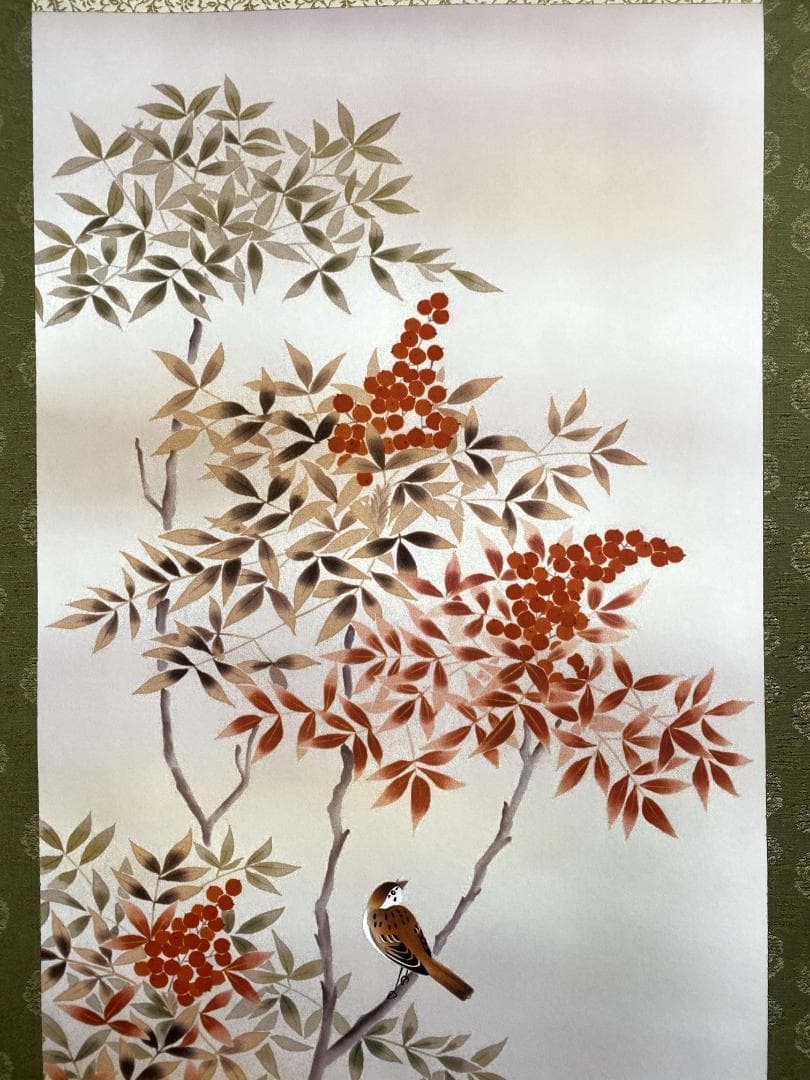 長江桂舟【印刷】『春夏秋冬』四幅対 絹本 共箱 花鳥図 高精細巧芸画 掛軸