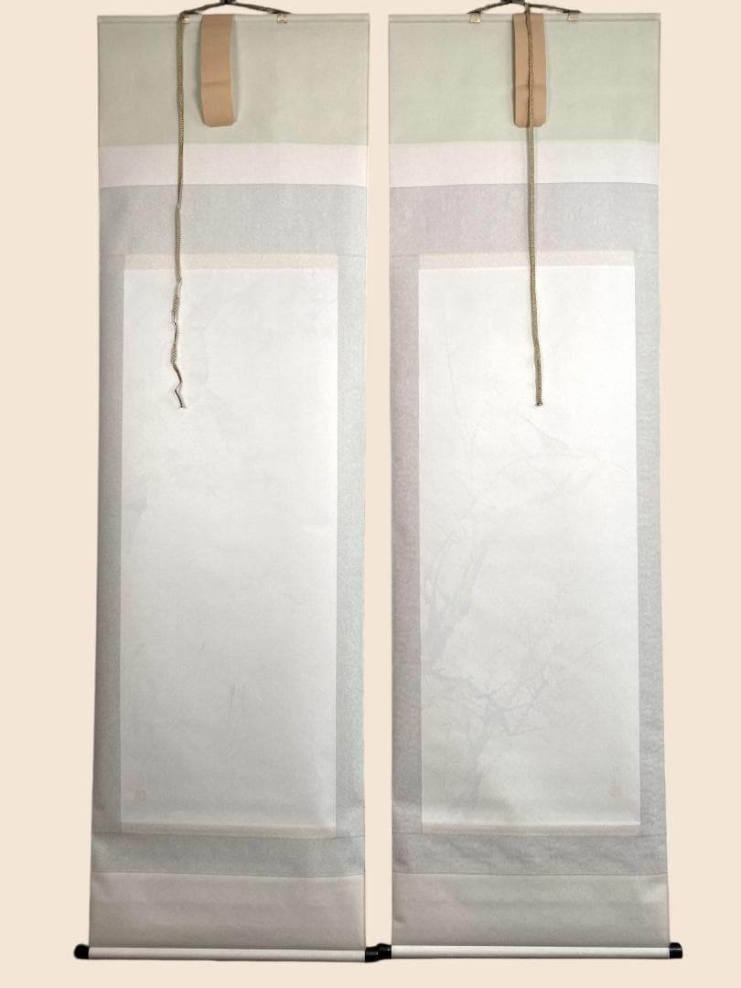 長江桂舟【印刷】『春夏秋冬』四幅対 絹本 共箱 花鳥図 高精細巧芸画 掛軸