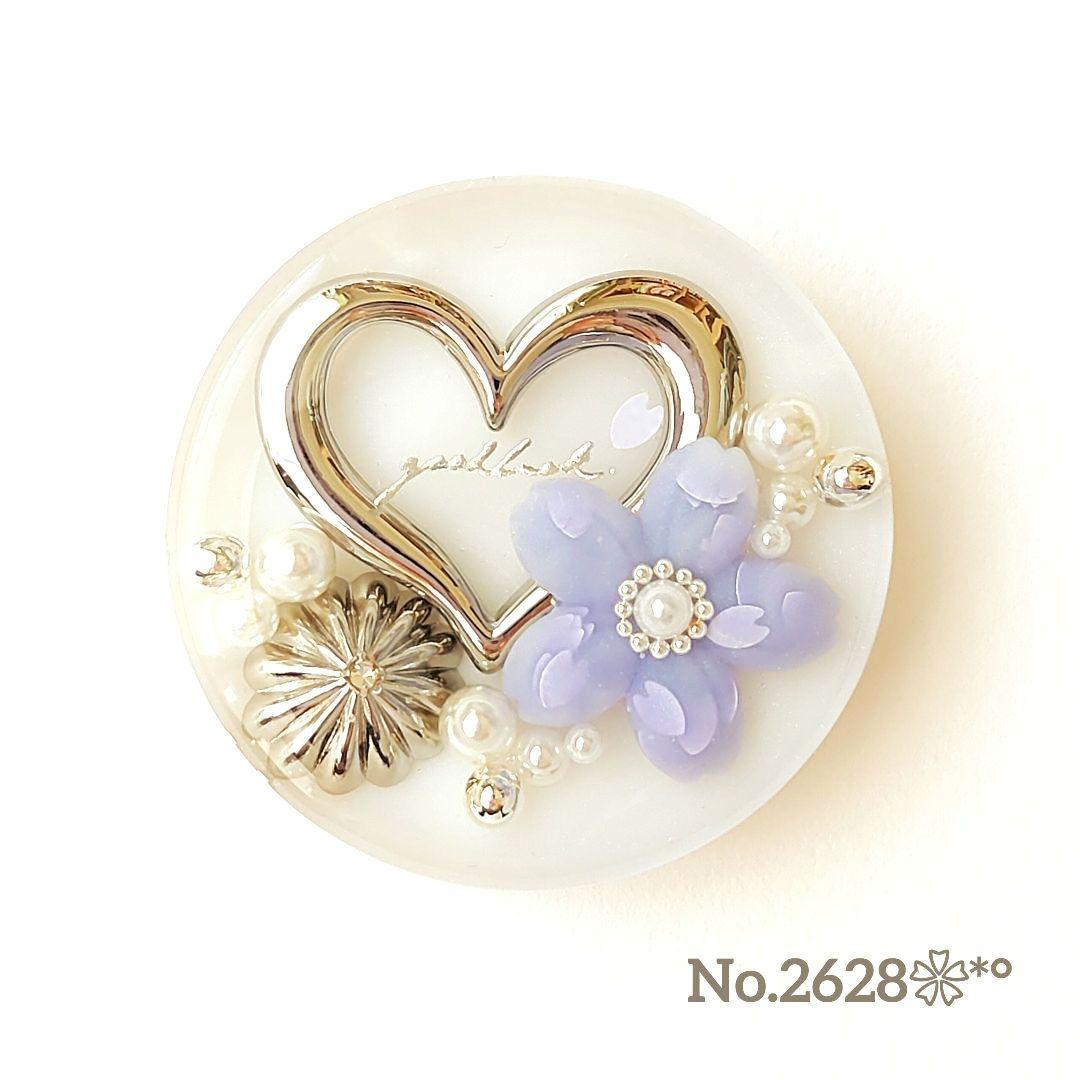 《No.2628❀》ハンドメイド　レジンヘアゴム　桜　花びら　ハート　大