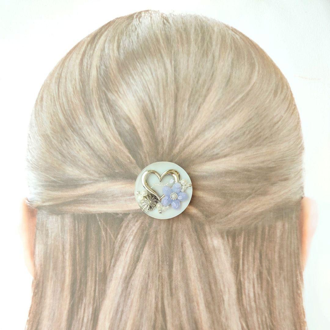 《No.2628❀》ハンドメイド　レジンヘアゴム　桜　花びら　ハート　大