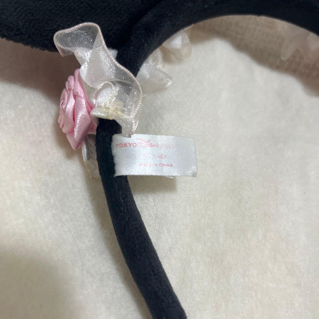 ディズニー　ミニー　バラ　パール　フリル　カチューシャ　薔薇