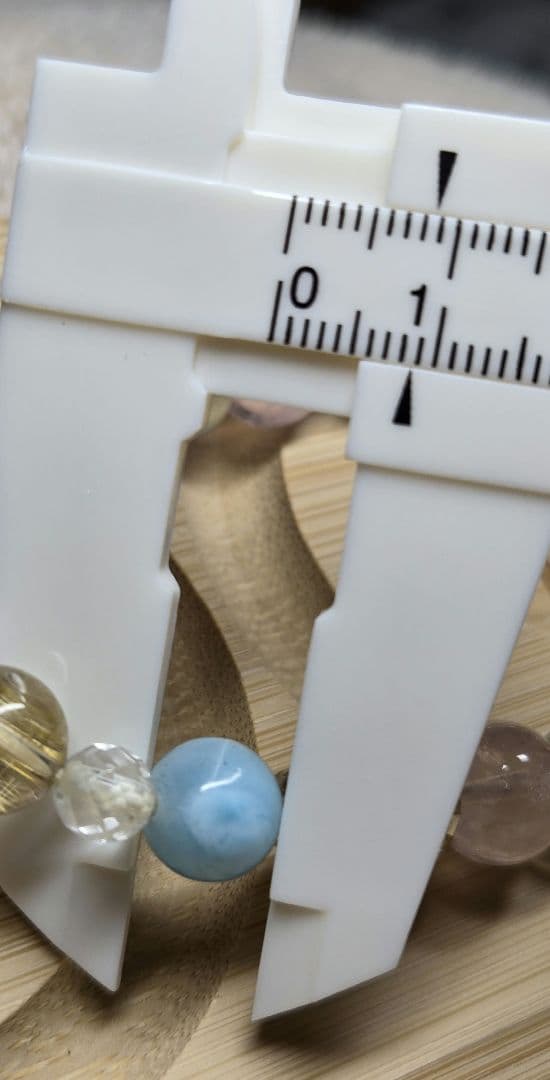 ラリマー・ルチル入デザインブレスレット