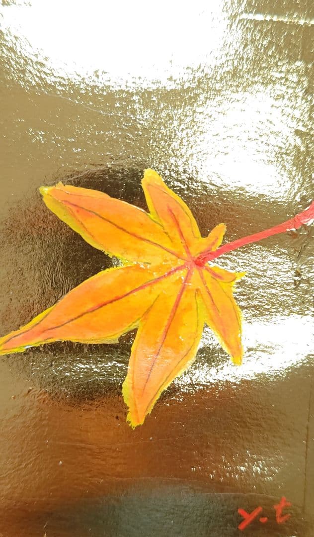 超美品！値下げ交渉あり。金箔でもみじ（紅葉）アクリル画　絵画