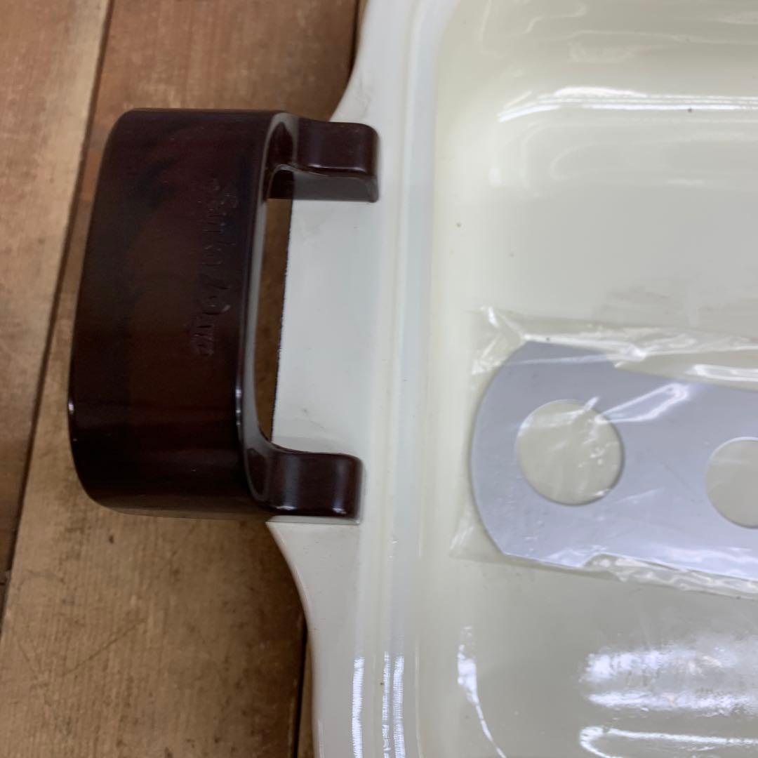 2F 【希少・昭和レトロ】サンコーウェア 花柄ホーロー おでん鍋（木蓋付き）