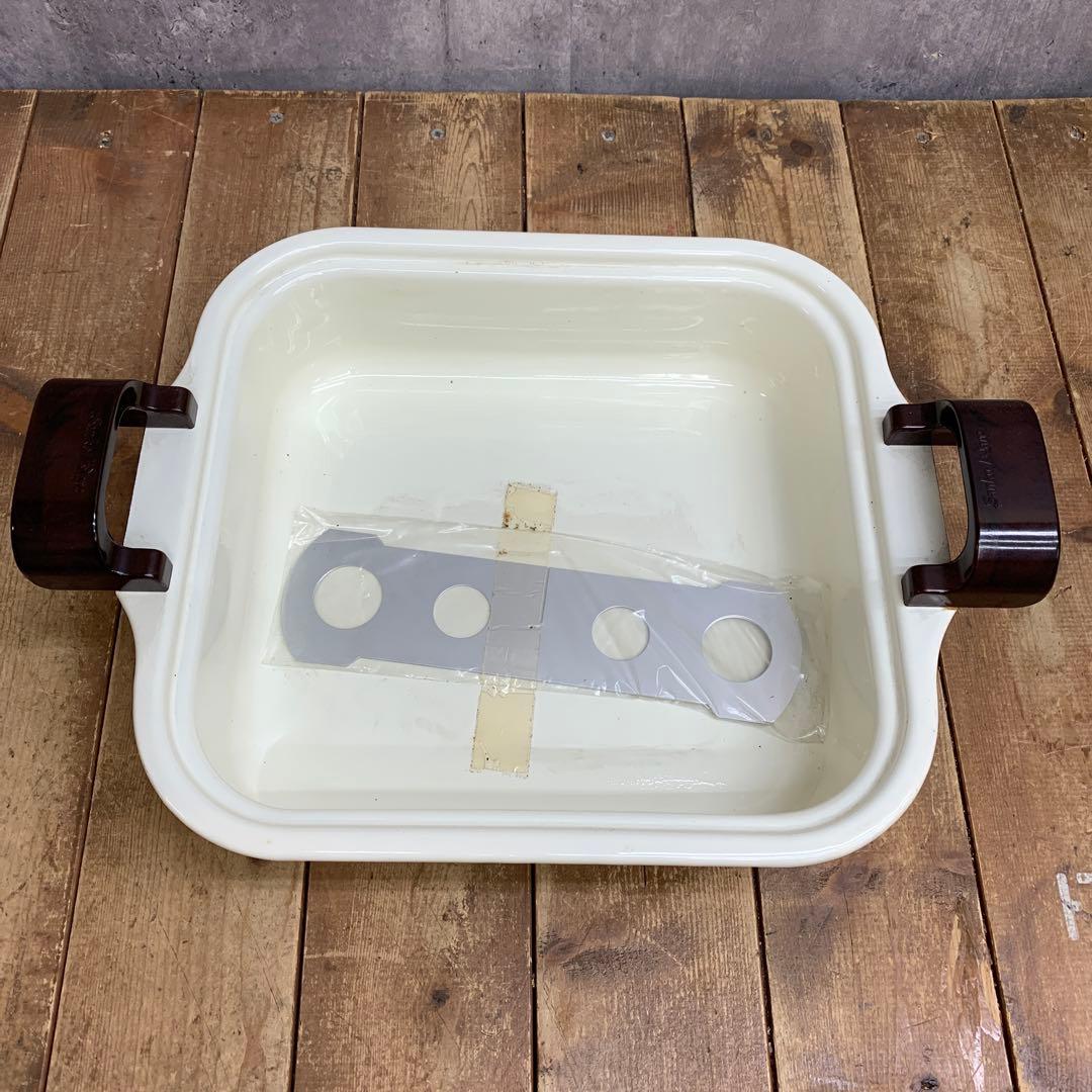 2F 【希少・昭和レトロ】サンコーウェア 花柄ホーロー おでん鍋（木蓋付き）