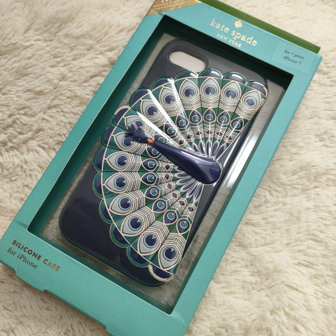 iPhone7/8/SE ケイト・スペード 孔雀 クジャク 九雀