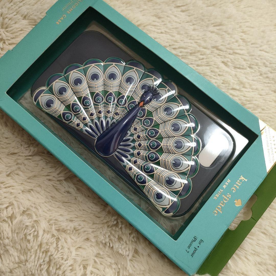 iPhone7/8/SE ケイト・スペード 孔雀 クジャク 九雀