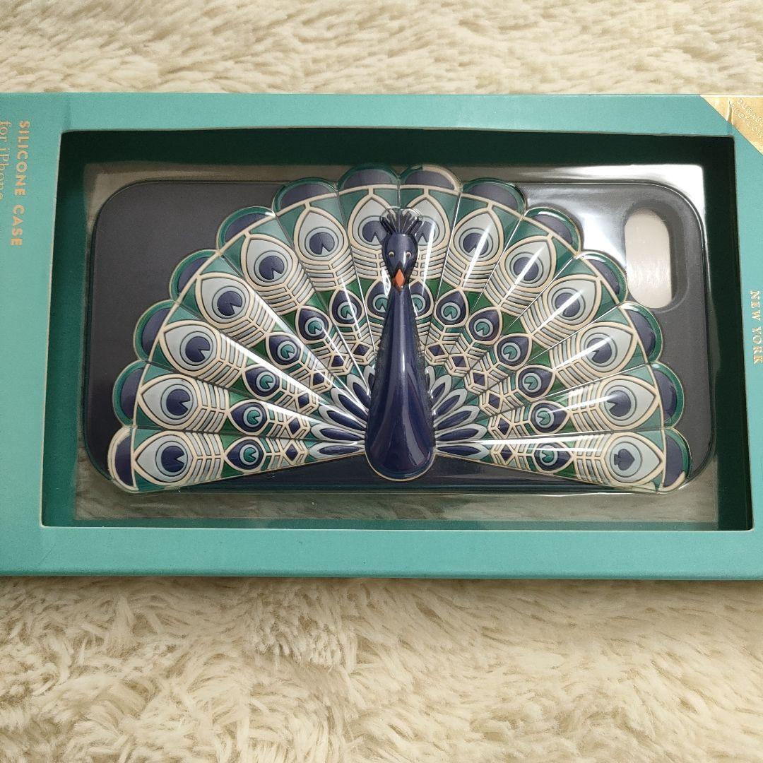 iPhone7/8/SE ケイト・スペード 孔雀 クジャク 九雀