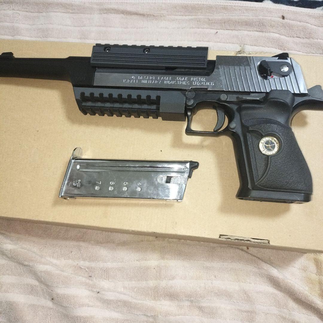 日本製マルイデザートイーグル10インチカスタムガブラック シルバーレール付き