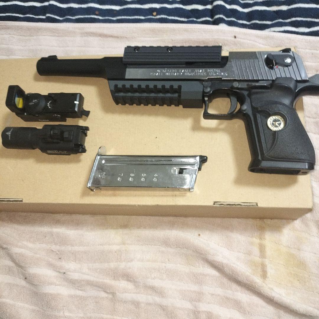 日本製マルイデザートイーグル10インチカスタムガブラック シルバーレール付き