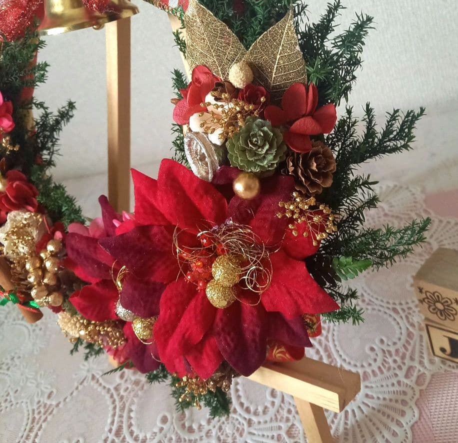 No150  リンリンベルとキラキラリボンのクリスマスリース❄︎.*2024